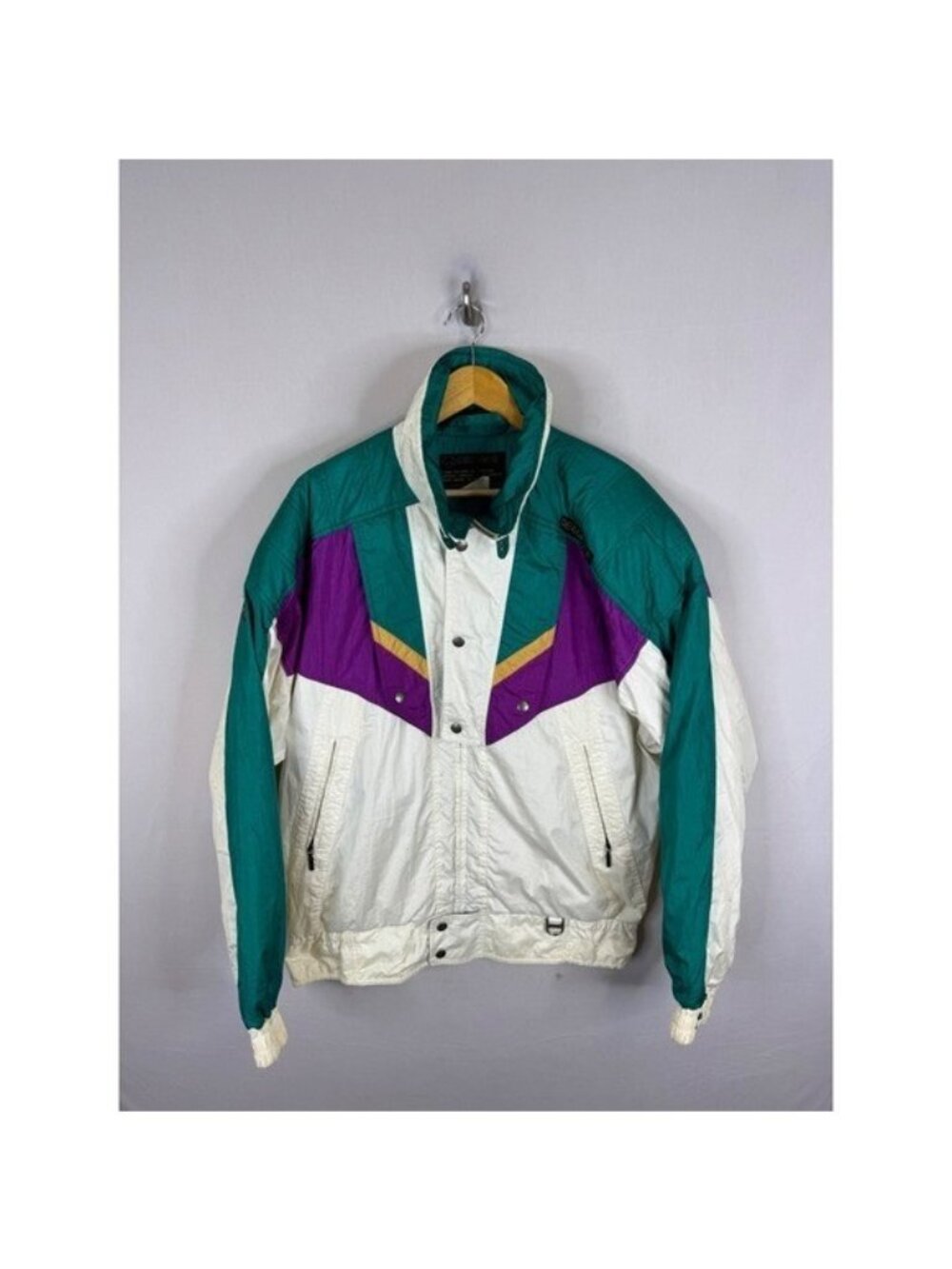 Vintage Descente Ski Jacket Mens XXL Colorblock Teal Purple White D9-8643 Retro